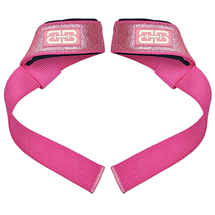 Barbelts padded lifting straps - Glitter Pink